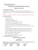 Đề cương ôn tập Học kì 1 Tiếng Anh 10 năm 2024–2025 trường THPT Phước Long (TP Hồ Chí Minh)
